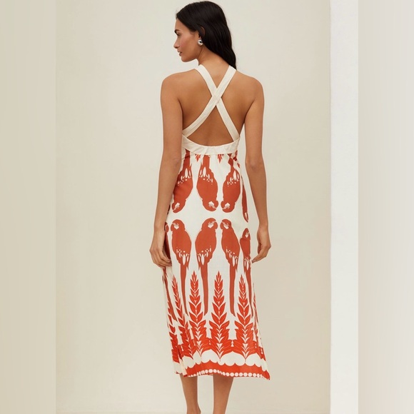 Touché by Anthropologie Halter Midi Dress Size XL NWT - Picture 2 of 7